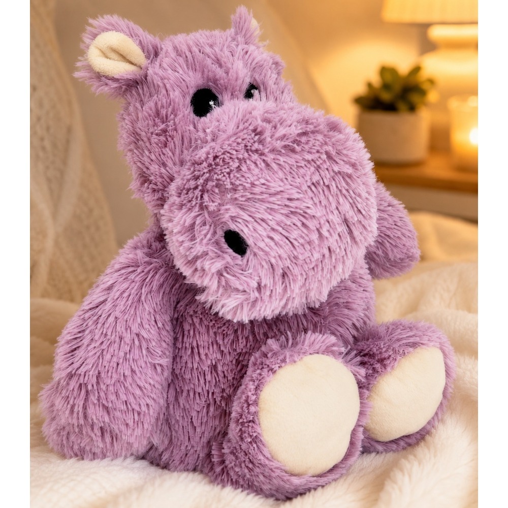 Intelex Warmies Purple Hippo Plush Microwavable Lavender Heating Pad 13″